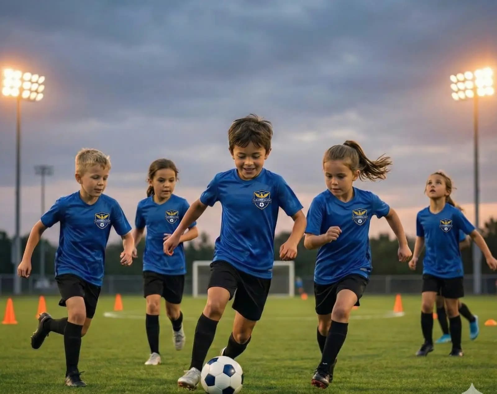 Coach training kids