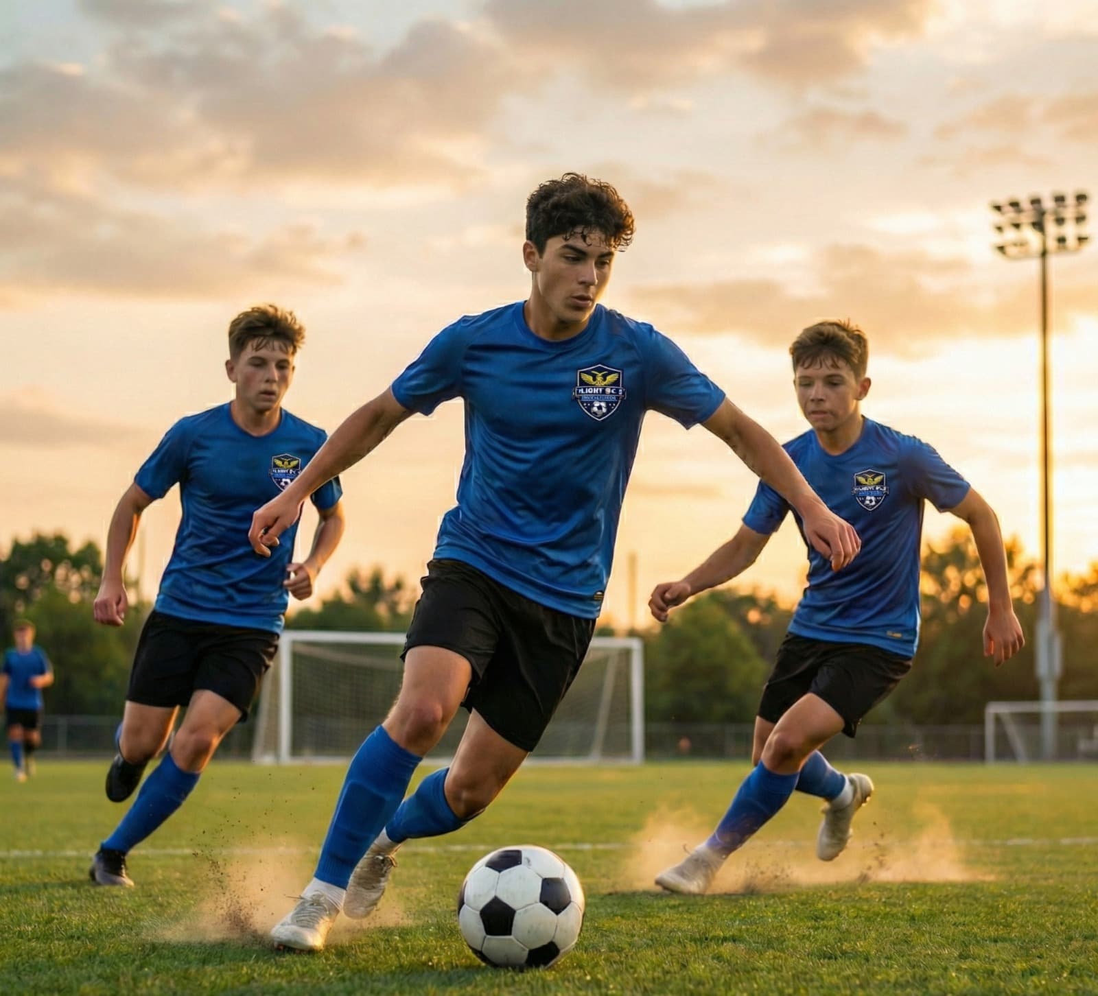 Kids playing soccer