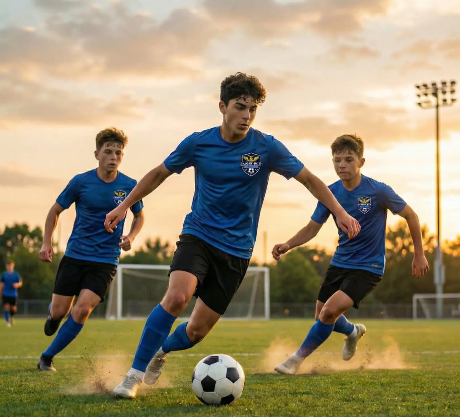Kids playing soccer